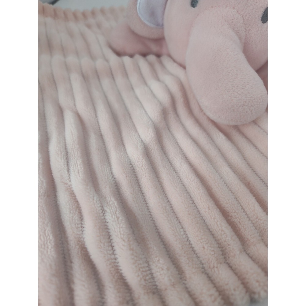 Pink Elephant Plush Lovey Security Blanket Modern Baby Cuddle Toy Pink Soft - Picture 4 of 10